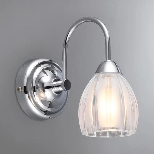 Dunelm Julius Ribbed Glass Bathroom Wall Light 3 Dunelm Julius Ribbed Glass Bathroom Wall Light