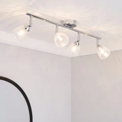 Dunelm Balston 4 Light Glass Spotlight Bar