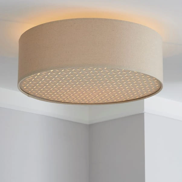 Kirsty Shade Taupe Flush Ceiling Fitting 3 Kirsty Shade Taupe Flush Ceiling Fitting