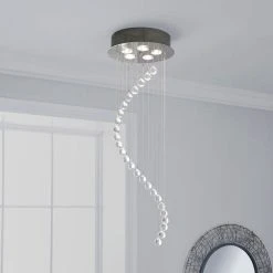 Dunelm Marconia 5 Light Glass Droplet Cluster Flush Ceiling Fitting