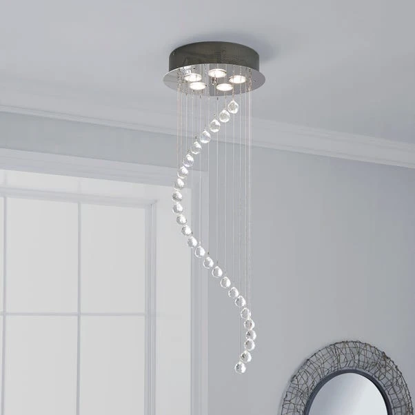 Dunelm Marconia 5 Light Glass Droplet Cluster Flush Ceiling Fitting 3 Dunelm Marconia 5 Light Glass Droplet Cluster Flush Ceiling Fitting