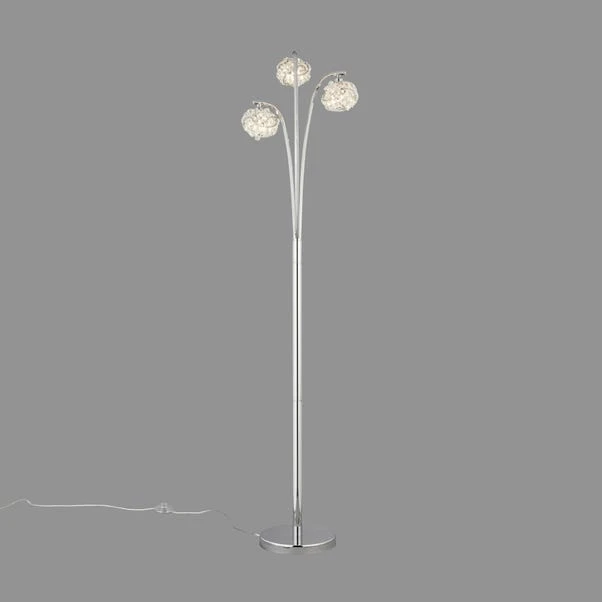 Dunelm Cecilie 3 Arm Chrome Floor Lamp 3 Dunelm Cecilie 3 Arm Chrome Floor Lamp