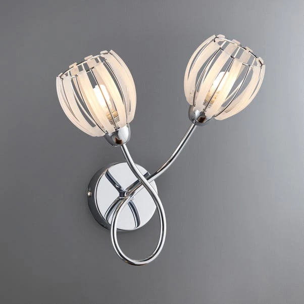 Dunelm Rosa 2 Light Chrome Wall Light 3 Dunelm Rosa 2 Light Chrome Wall Light