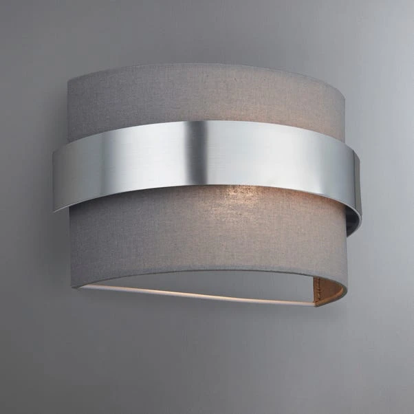 Dunelm Joey Shaded Grey Wall Light 3 Dunelm Joey Shaded Grey Wall Light
