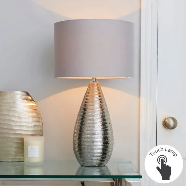Dunelm Costola Chrome Touch Dimmable Table Lamp 3 Dunelm Costola Chrome Touch Dimmable Table Lamp