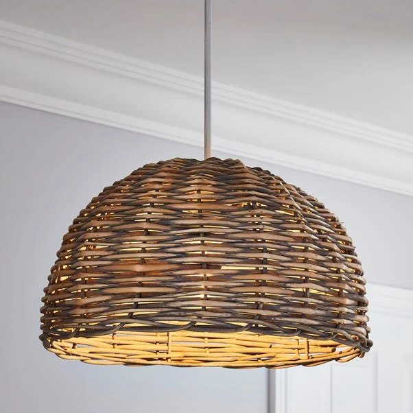 Dunelm Lari Split Weave Grey Easy Fit Pendant 3 Dunelm Lari Split Weave Grey Easy Fit Pendant