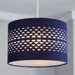 Dunelm Hanbury Laser Cut Lamp Shade 30cm Navy