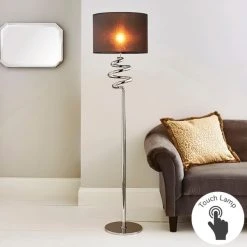 Dunelm Etta Touch Dimmable Chrome Floor Lamp
