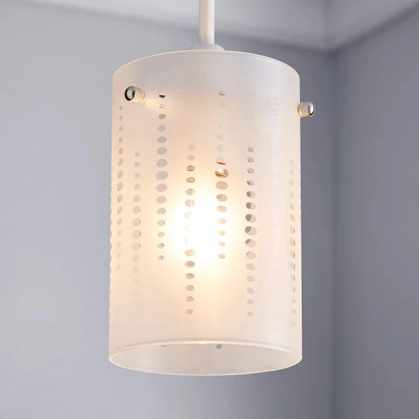 Dunelm Grayson Dot Glass White Easy Fit Pendant 3 Dunelm Grayson Dot Glass White Easy Fit Pendant