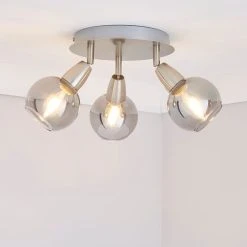 Dunelm Tia 3 Light Nickel Spotlight