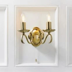 Vogue Lighting Vogue Bernice 2 Light Wall Light Antique Brass