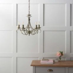Vogue Lighting Vogue Bernice 5 Light Candelabra Ceiling Fitting Antique Brass 9 Vogue Lighting Vogue Bernice 5 Light Candelabra Ceiling Fitting Antique Brass -Dunelm Shop 30671118 alt01