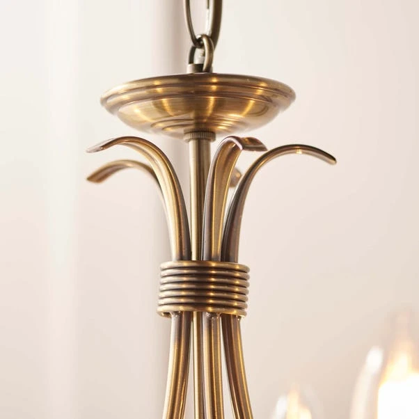 Vogue Lighting Vogue Bernice 5 Light Candelabra Ceiling Fitting Antique Brass 7 Vogue Lighting Vogue Bernice 5 Light Candelabra Ceiling Fitting Antique Brass - Image 5