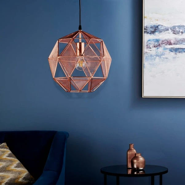 Vogue Lighting Vogue Armour Copper Pendant Ceiling Fitting 4 Vogue Lighting Vogue Armour Copper Pendant Ceiling Fitting - Image 2