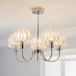 Dunelm Paloma 5 Light Glass Ceiling Fitting