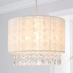 Dunelm Riah Jewel Shade Ivory Easy Fit Pendant