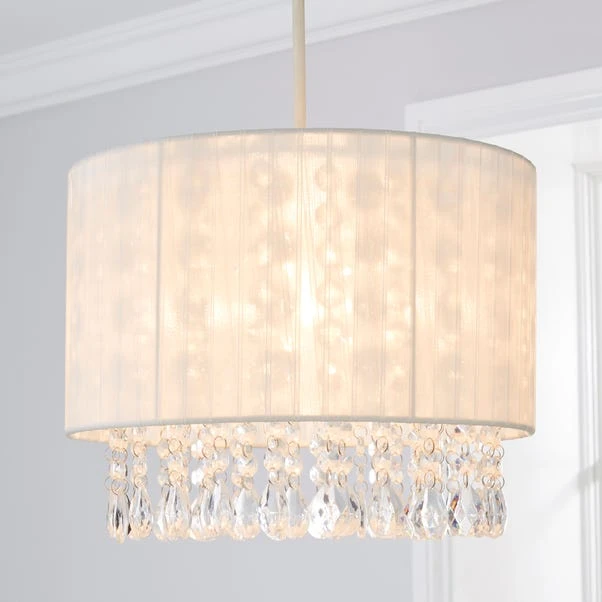 Dunelm Riah Jewel Shade Ivory Easy Fit Pendant 3 Dunelm Riah Jewel Shade Ivory Easy Fit Pendant