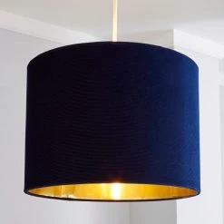 Dunelm Santos Drum Lamp Shade 36cm Navy
