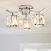Dunelm Kleio 3 Light Glass Chrome Semi-Flush Ceiling Fitting