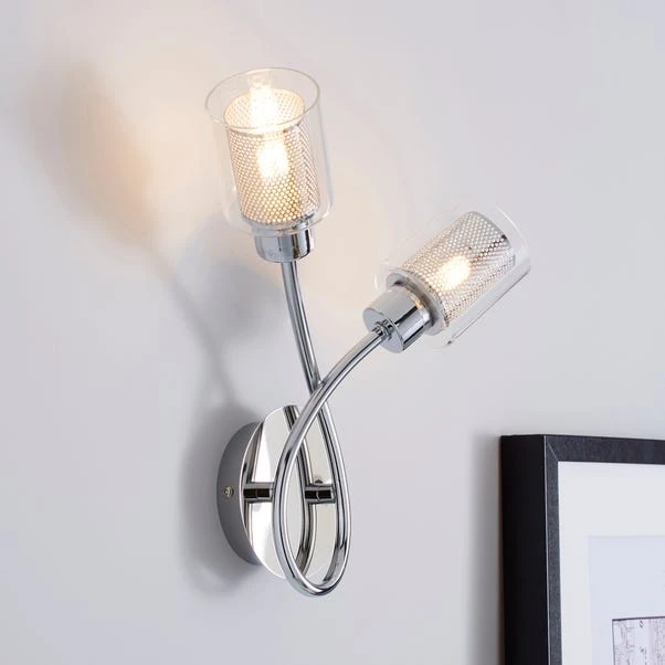 Dunelm Grace 2 Light Chrome Wall Light 3 Dunelm Grace 2 Light Chrome Wall Light