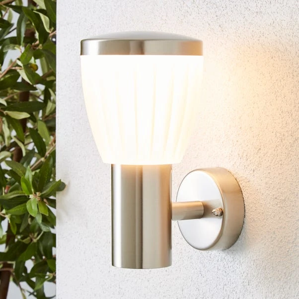 Dunelm Rover LED Frosted Shade Steel Outdoor Wall Light 3 Dunelm Rover LED Frosted Shade Steel Outdoor Wall Light