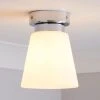 Dunelm Delavin 1 Light Pendant Frosted Glass Flush Ceiling Fitting