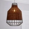 Dunelm Ohio Dark Rattan Easy Fit Pendant 2 Dunelm Ohio Dark Rattan Easy Fit Pendant -Dunelm Shop 30671423