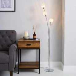 Dunelm Rosa 3 Light Chrome Floor Lamp