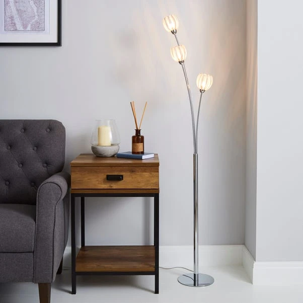 Dunelm Rosa 3 Light Chrome Floor Lamp 3 Dunelm Rosa 3 Light Chrome Floor Lamp