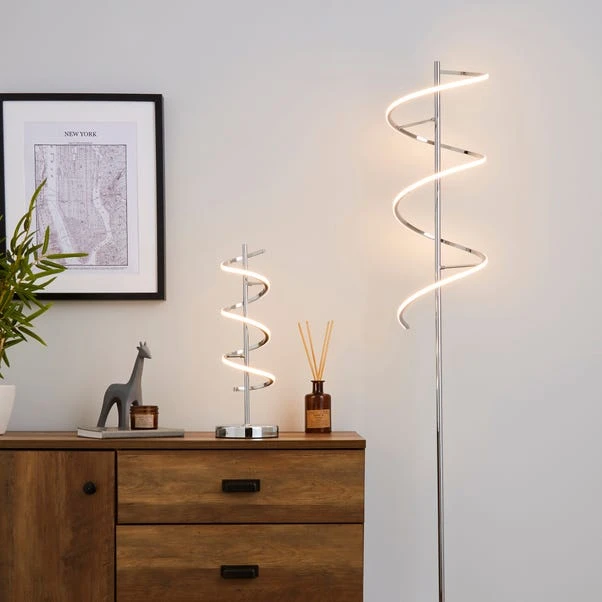 Dunelm Apollo Integrated LED Dimmable Chrome Floor Lamp 8 Dunelm Apollo Integrated LED Dimmable Chrome Floor Lamp - Image 6