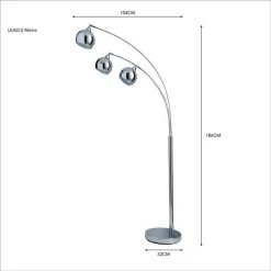 Dunelm Herm 3 Arm Arc Chrome Floor Lamp 12 Dunelm Herm 3 Arm Arc Chrome Floor Lamp -Dunelm Shop 30674394 alt04