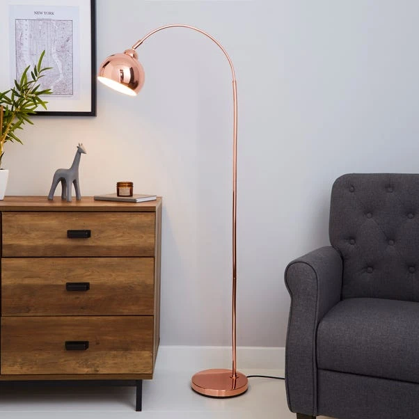 Dunelm Herm Arc Copper Floor Lamp 3 Dunelm Herm Arc Copper Floor Lamp