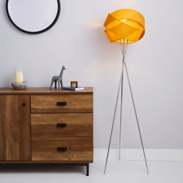 Dunelm Elements Harley Tripod Ochre Floor Lamp 3 Dunelm Elements Harley Tripod Ochre Floor Lamp