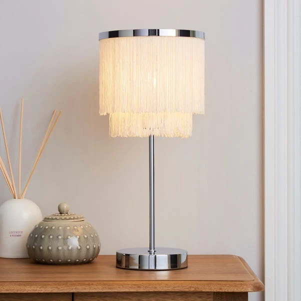 Dunelm Jaz Fringe Ivory Table Lamp 3 Dunelm Jaz Fringe Ivory Table Lamp