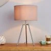Dunelm Nora Tripod Table Lamp Chrome -Dunelm Shop 30681842