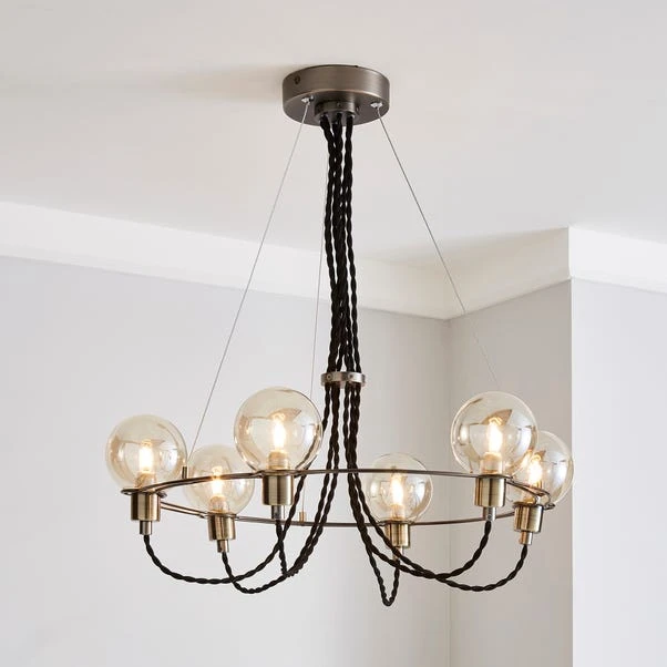 Dunelm Aurelia 6 Light Cluster Ceiling Fitting Grey 3 Dunelm Aurelia 6 Light Cluster Ceiling Fitting Grey