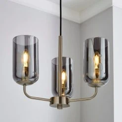 Dunelm Palazzo 3 Light Smoked Glass Chandelier