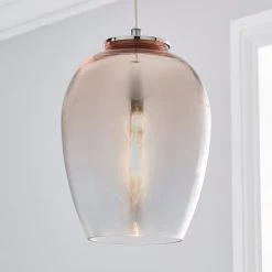 Dunelm Seychelles Blush Pink Pendant Ceiling Fitting