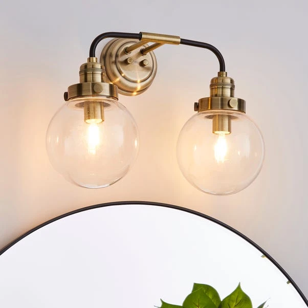 Dunelm Broden Bathroom 2 Light Wall Light Antique Brass 2 Dunelm Broden Bathroom 2 Light Wall Light Antique Brass