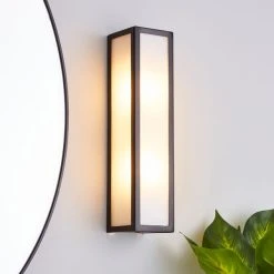 Dunelm Fletcher Boxed Bathroom Wall Light Black