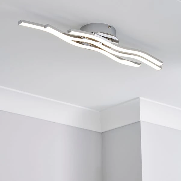 Dunelm Ripple Integrated LED Bathroom Ceiling Fitting 3 Dunelm Ripple Integrated LED Bathroom Ceiling Fitting