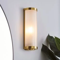 Dunelm Ripon Bathroom Wall Light Brushed Gold