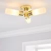Dunelm Porto Bathroom 3 Light Ceiling Fitting Brass
