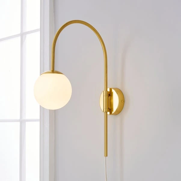 Dunelm Eniola Easy Fit Plug In Wall Light Gold 3 Dunelm Eniola Easy Fit Plug In Wall Light Gold