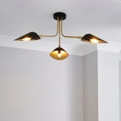 Dunelm Savona 3 Light Ceiling Fitting Black