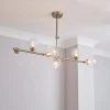 Dunelm Tarsia Glass Ceiling Fitting Satin Nickel