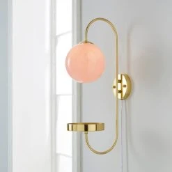 Dunelm Gigi Easy Fit Plug In Pink Wall Light