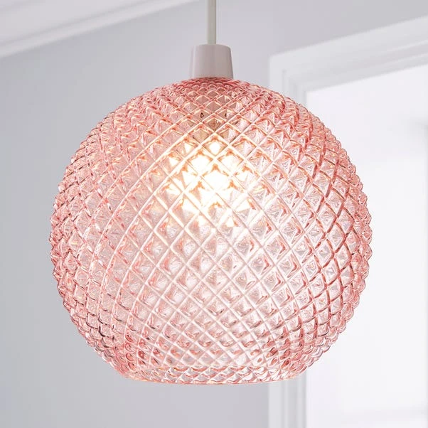 Dunelm Elodie Faceted Glass Easy Fit Pendant Blush Lustre 3 Dunelm Elodie Faceted Glass Easy Fit Pendant Blush Lustre