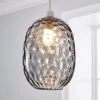 Dunelm Elodie Dimpled Glass Easy Fit Pendant Grey Lustre -Dunelm Shop 30713820