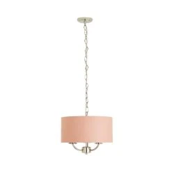 Dunelm Preston Nickel Blush Pink 3 Light Pendant Fitting -Dunelm Shop 30730500 alt05